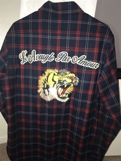 gucci flannel tiger|gucci tiger.